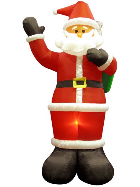 Giant Santa Holding Christmas Sack Illuminated Christmas Inflatable