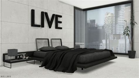 Stylish Modern Bedroom At Mxims Via Sims 4 Updates シムズ 家 ベッド