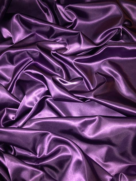 Dark Purple Acetate Heavy Bridal Satin Fabric 1 Mtr Dark Purple