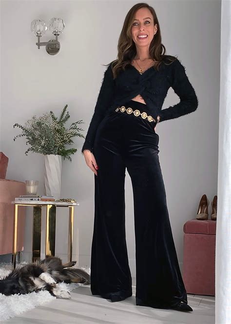 How To Wear Velvet Pants With Crop Sweater For Holiday Party Outfit Ideas See 5 More Ways On