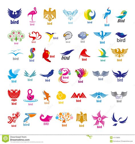 Collection Of Vector Logos Birds Stock Vector Image