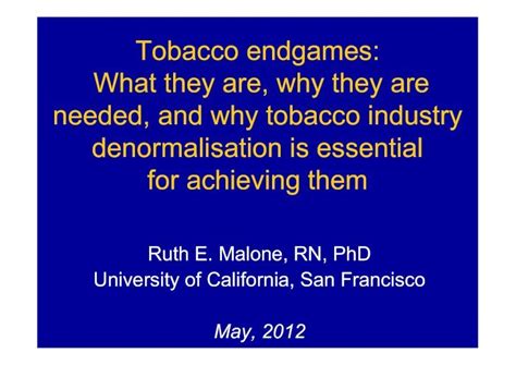 pdf tobacco endgames what they are why they are needed and tobacco endgames what