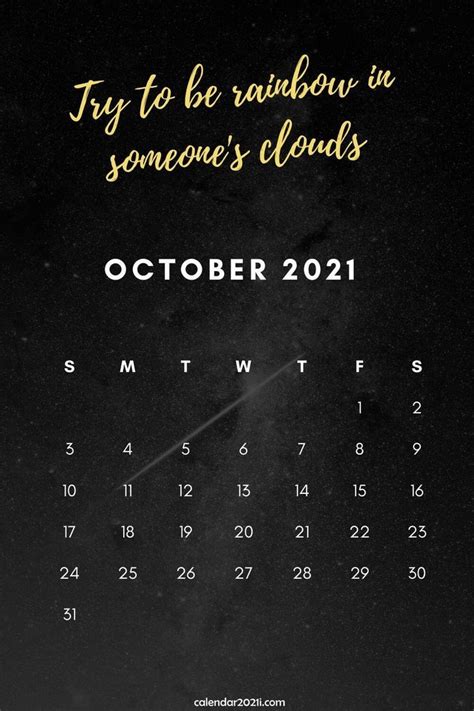 Simple monthly planner and calendar for april 2021. October 2021 Calendar Wallpaper | Monthly quotes, Calendar ...