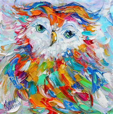 Owl Print On Canvas Bird Art Made From Image Of Past Painting By