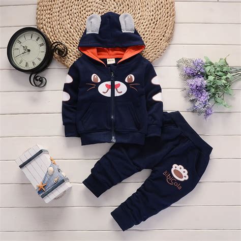 Bibicola 2018 Baby Boys Clothing Sets Spring Autumn Boys Hooded Jacket