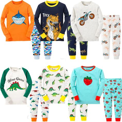 Brand New Boys Dinosaur Pajamas Kids Cartoon Sleepwear Baby Animal