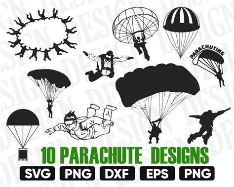Parachute Svg Parachute Vector Parachuting Svg Skydive Svg Etsy