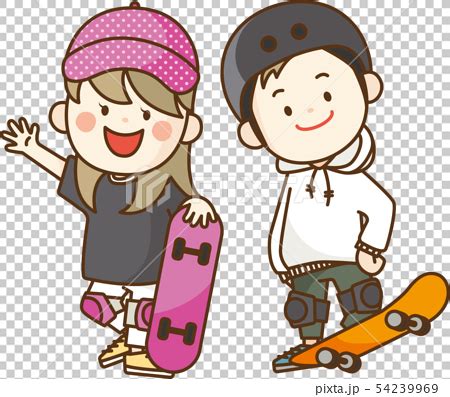 わからず苦戦している親御さんに向けて、わかり易く映像としてまとめてみました。 chees（チース）は子供を対象に『スケート road to ollie 親子で始める how to スケートボード how to on the skateboarding movie presented by chees スクール活動の経験と実績を基に、初めて. スケートボードを楽しむ子供のイラスト素材 54239969 - PIXTA