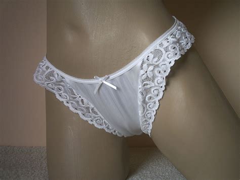 sexy silky nylon satin embroidered high leg bikini panties white or black ebay