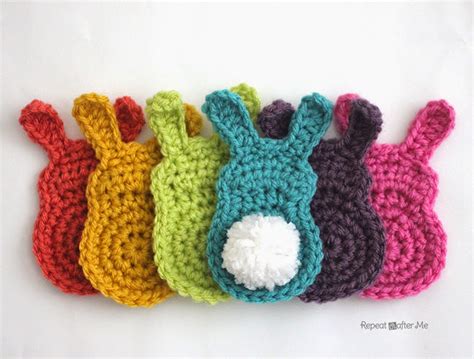 Crochet Bunny Silhouette Appliques Repeat Crafter Me