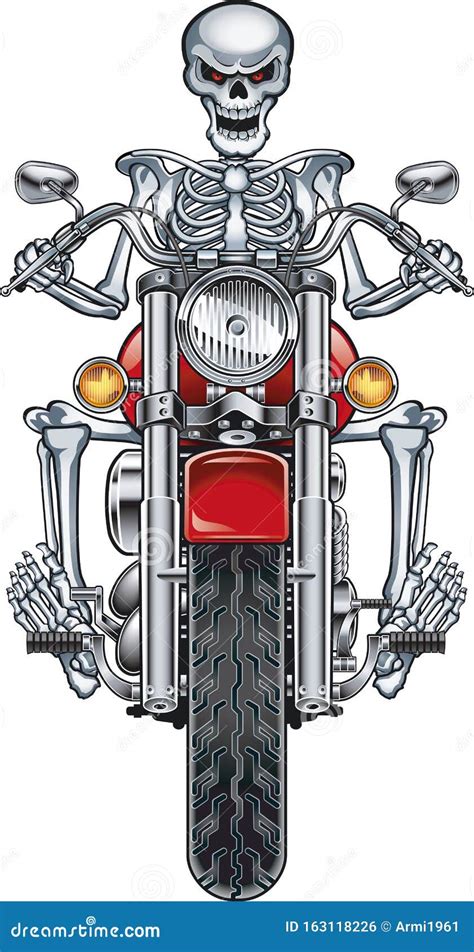 Man Riding Motorcycle Sketch Illustration Cartoon Style Cartoondealer