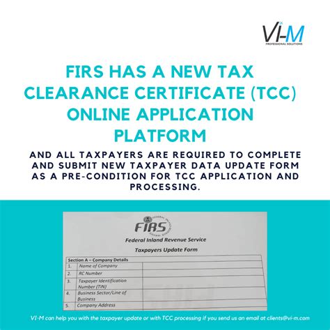 It certifies that a business or individual has met their tax obligations the irs also issues tax clearance certificates in certain situations, such as applications for federal contracts. The FIRS' New Online Tax Clearance Certificate (TCC ...