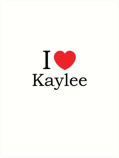 I Love Kaylee With Simple Love Heart Art Print By Theredteacup