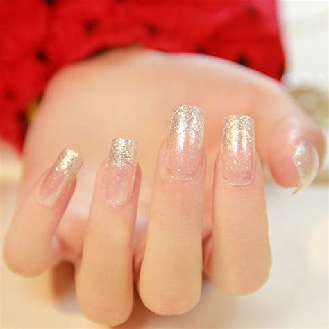 Artplus 24pcs Silver Pink Elegant Touch French Manicure