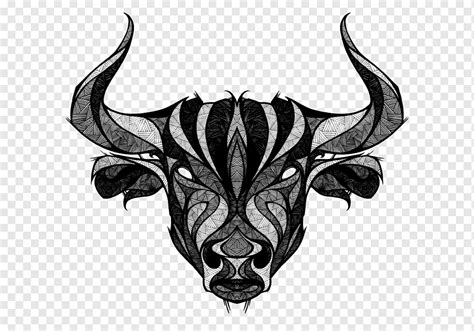 Taurus Tattoo Ink Bull Drawing Taurus Monochrome Head Wildlife Png