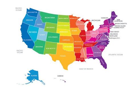 50 States Map Color