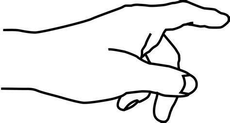 Finger Pointing Colouring Pages Hand Coloring Clipart Clipartbest