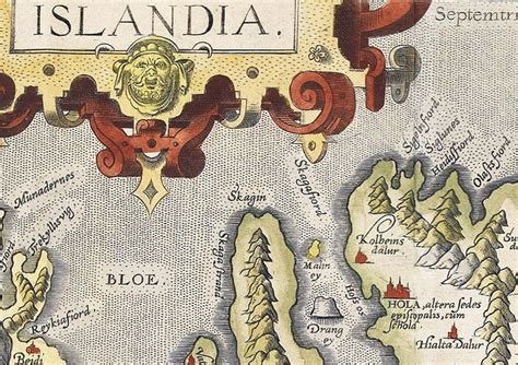 old map of iceland 1542 island sea monsters vintage map wall map print vintage maps and prints