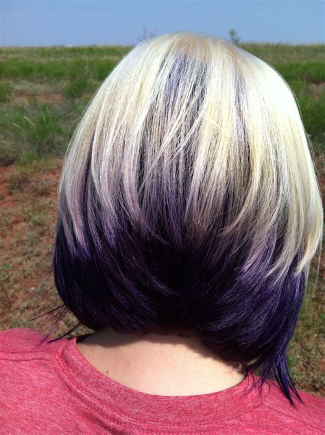 In some cases, using a toner may be enough to correct it. Pravana purple on bottom, bleached hair on top! Fun! (With ...