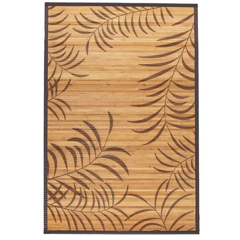 Shop Bamboo Tropical Leaf Area Rug 5 X 8 Free Shipping Today