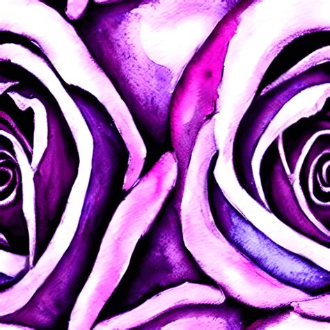 Watercolor Purple Rose Pattern · Creative Fabrica