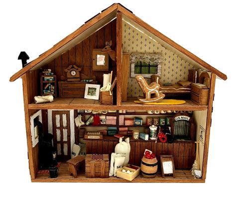 Vtg Hand Crafted Old General Store Doll House Diorama 11x11x35 Ebay