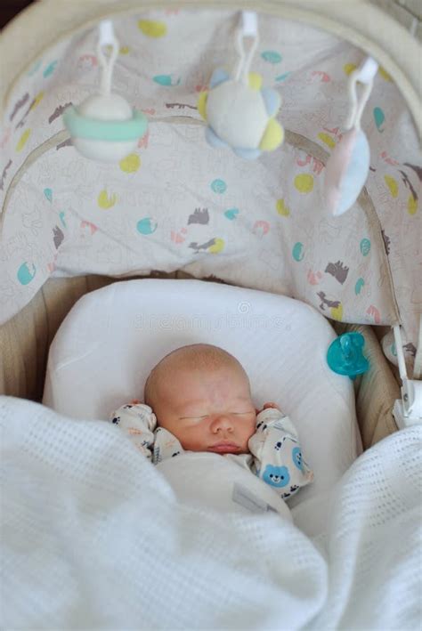 Newborn Baby In Crib Newborn Girl Or Boy Health Care For Little Baby