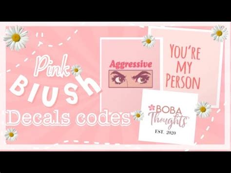 Pink Blush Decals WITH CODES Roblox Bloxburg YouTube