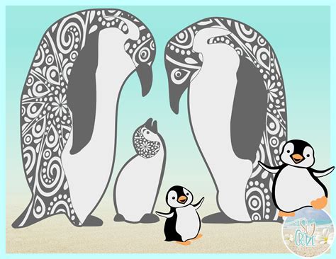 Download Penguin Mandala Zentangle Svg Dxf Eps Png Pdf Files