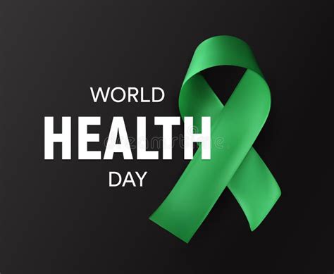 World Health Day Icon Green Ribbon Health Promotion Medical Symbol