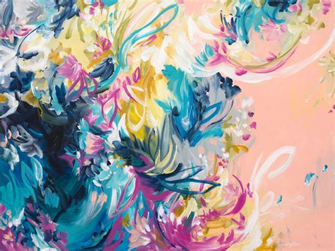 Rainbow Bloom By Amber Gittins Paintings For Sale Bluethumb