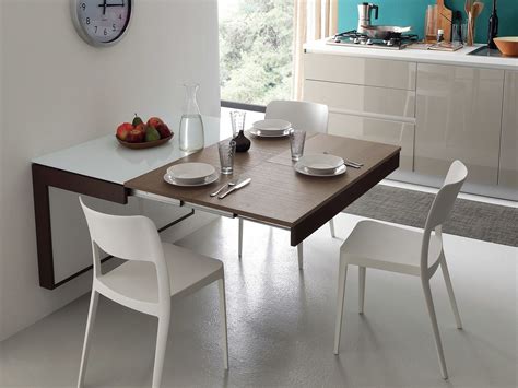 White wall mount floating folding computer desk home office pc table us shipping. Wall mounted extending kitchen table FORTUNE by IDEAS ...