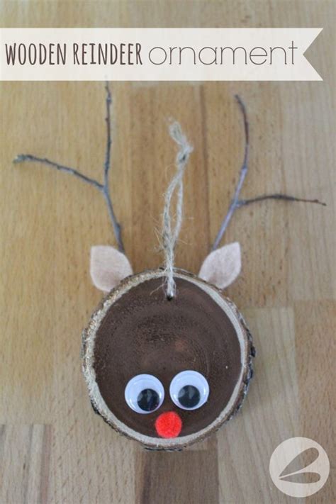 Wooden Reindeer Ornament Christmas Craft Tutorial
