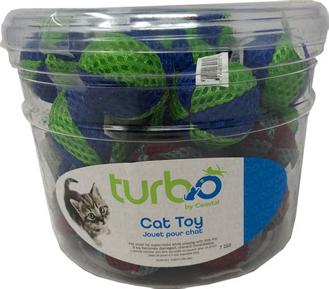 Coastal Pet Products Turbo Beach Balls Cat Toy Canister Multi 36 Piece