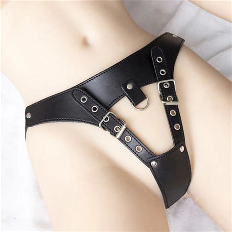 Faux Leather Sexy Female Chastity Belt Underwear Restraint Etsy