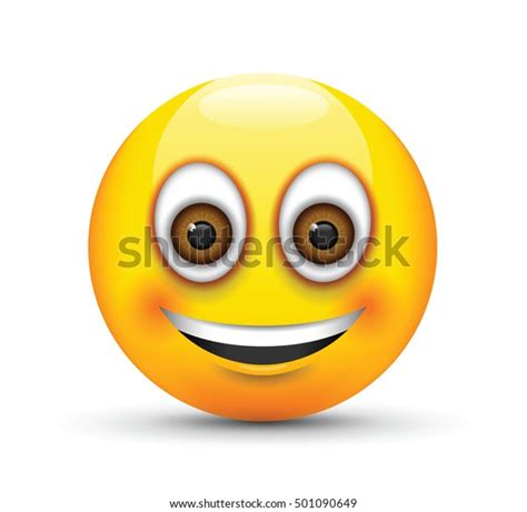 Smiling Emoji Big Realistic Brown Eyes Stock Vector Royalty Free