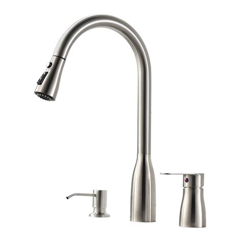 Kitchen faucets kitchen accessories all kitchen products. Vesla Home 3 Hole Kitchen Sink Faucet with Pull Down ...
