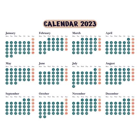 Simple Style Color 2023 Calendar 2023 Calendar 2023 Calendar New