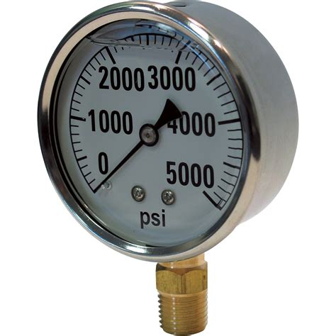 Valley Instrument Hydraulic Pressure Gauge — Liquid Filled 5000 Psi
