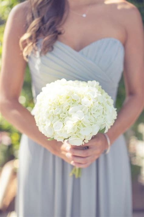 Simple White Hydrangea Bridesmaid Bouquet Minimalist
