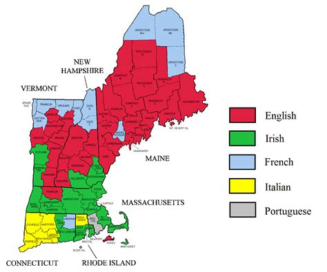 New England Ancestry By County 2000 Vivid Maps