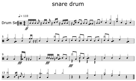 Snare Drum Sheet Music For Drum Set