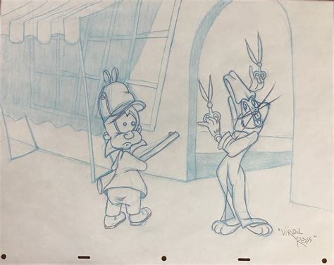 Todd Mueller Autographs Virgil Ross Original Bugs Bunny And Elmer Fudd