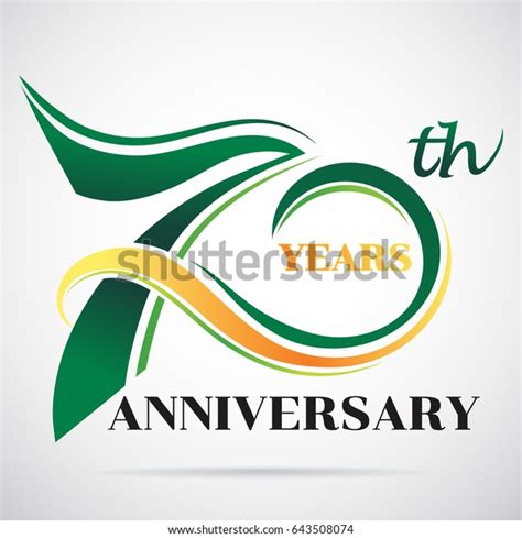 70 Years Anniversary Celebration Logo Design Stock Vector Royalty Free