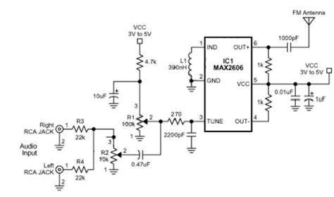 Small Single Chip Fm Transmitter Circuit Schematic Diagram