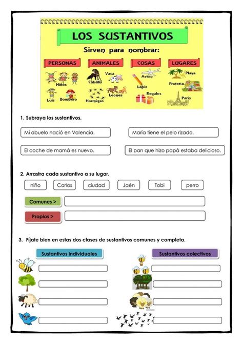 A Spanish Language Worksheet With Pictures And Words On It Including