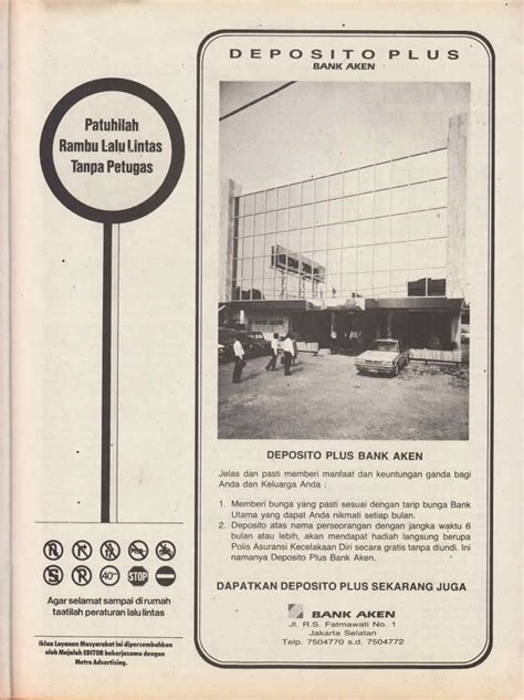 Iklan Bank Aken Editorno 08 28 Oktober 1989