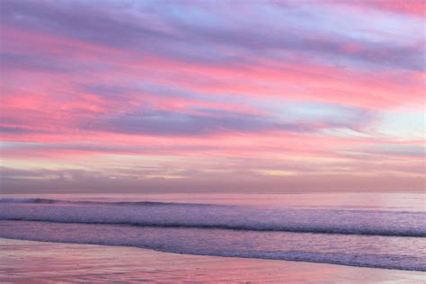 Serene Skies Pink Purple Sunset Ocean South Carlsbad