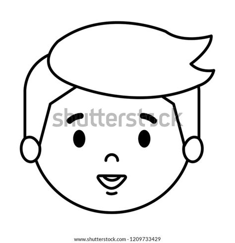 Cute Little Boy Head Character Stock Vector Royalty Free 1209733429