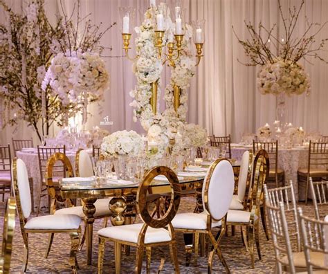 White And Gold Luxury Wedding Decor Inspiration Wedding Stage Wedding